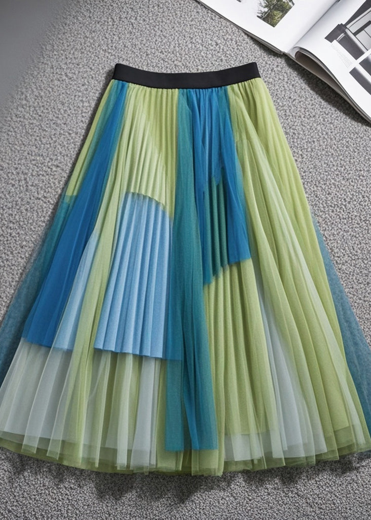 Chic Multicolor Exra Large Hem Tulle Skirts Summer