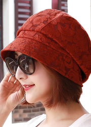 Chic Orange Embroidery Floral Lace Bucket Hat