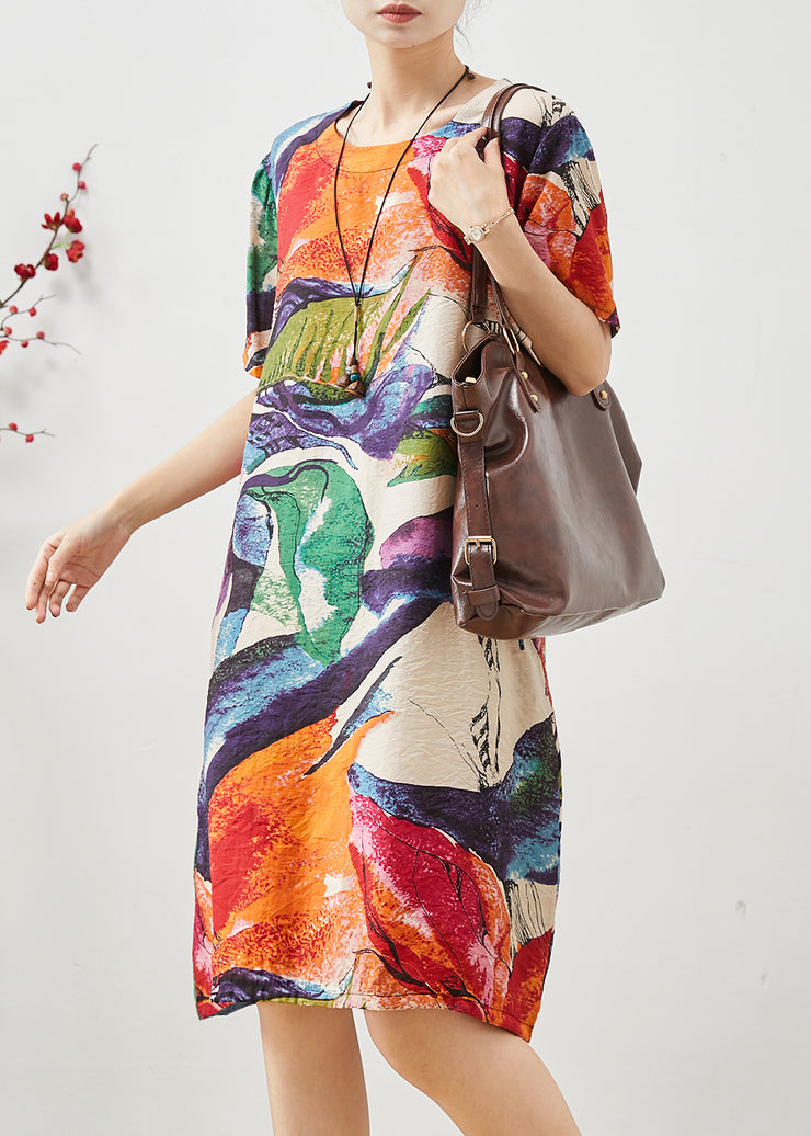 Chic Oversized Original Design Print Cotton Dresses Summer