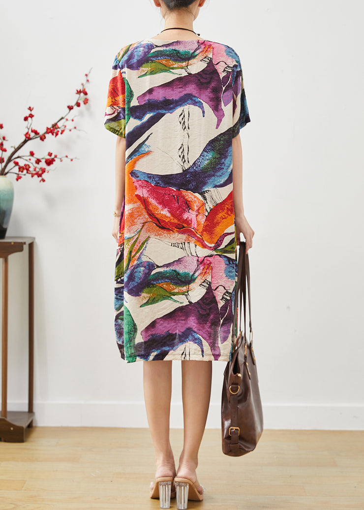 Chic Oversized Original Design Print Cotton Dresses Summer