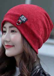 Chic Red Layered Warm Knit Bonnie Hat