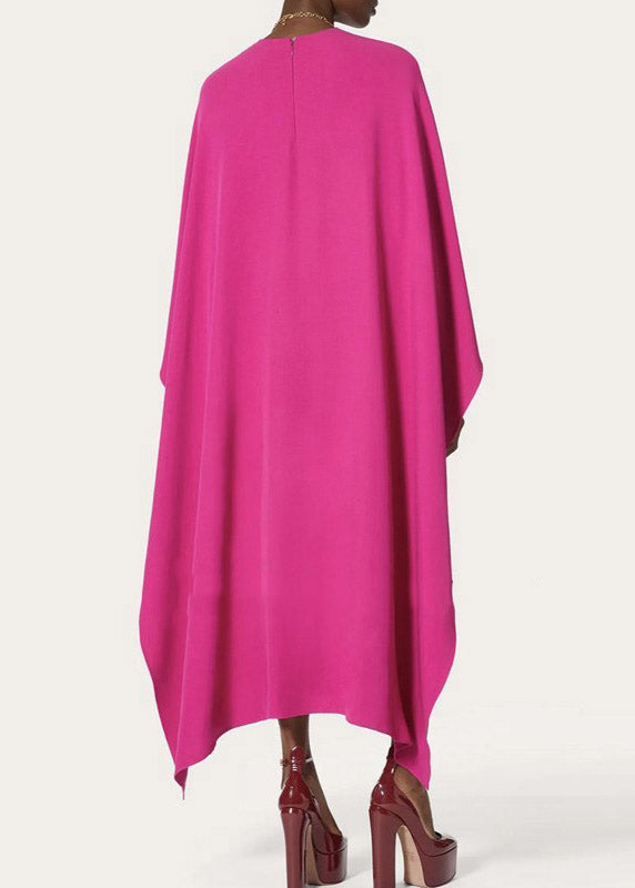 Chic Rose Asymmetrical Design Holiday Maxi Dress Fall