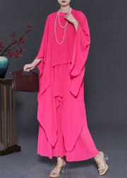 Chic Rose Asymmetrical Oversized Chiffon Women Sets 2 Piece Fall