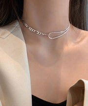 Chic Silk Sterling Silver Inlaid Zircon Necklace