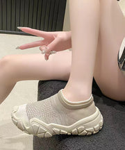 Chic Splicing Breathable Platform Beige Sport Shoes