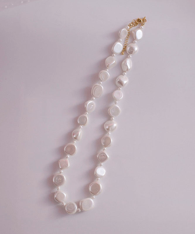 Chic White Asymmetricar Pearl Gratuated Bead Necklace