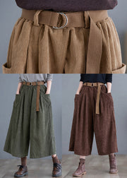 Chocolate Corduroy Wide Leg Pants Oversized Fall