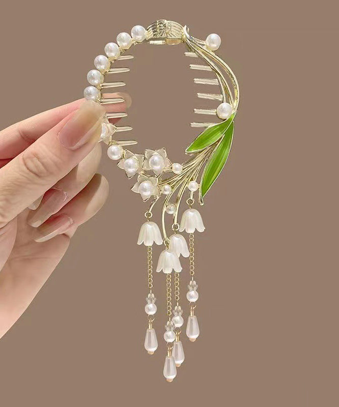 Classy Alloy Zircon Lily Of The Valley Tassel Hairpin