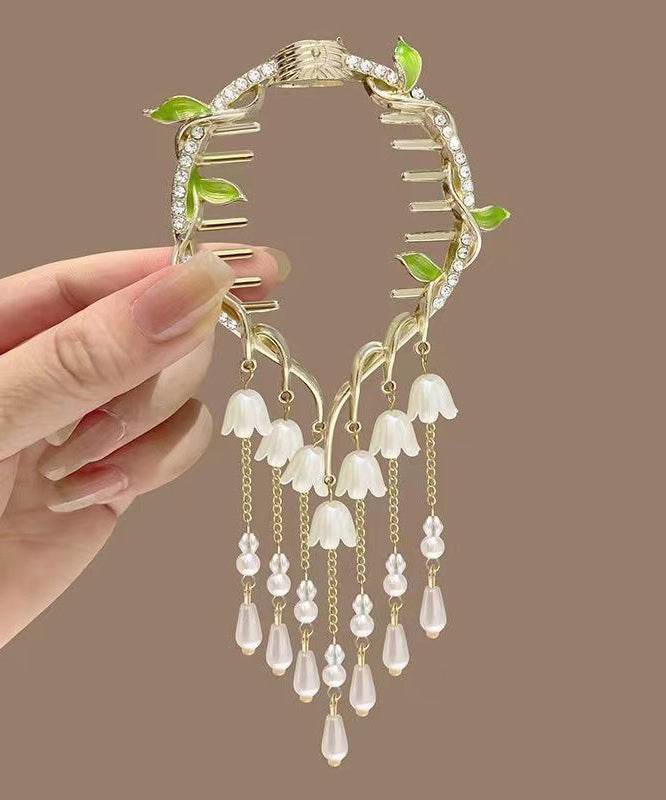 Classy Alloy Zircon Lily Of The Valley Tassel Hairpin