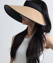 Classy Coffee Patchwork Cotton Blended Sun Hat