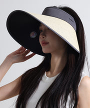 Classy Coffee Patchwork Cotton Blended Sun Hat