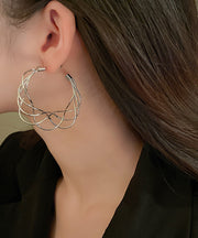 Classy Gold Copper Multilayer C Shapes Hoop Earrings