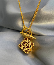 Classy Gold Copper Overgild 24K Gold Pendant Necklace