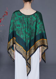 Classy Green Oversized Print Silk Shawl