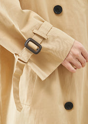 Classy Khaki Oversized Double Breast Cotton Trench Fall