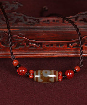 Classy Red Agate Coloured Glaze Pearl Necklace