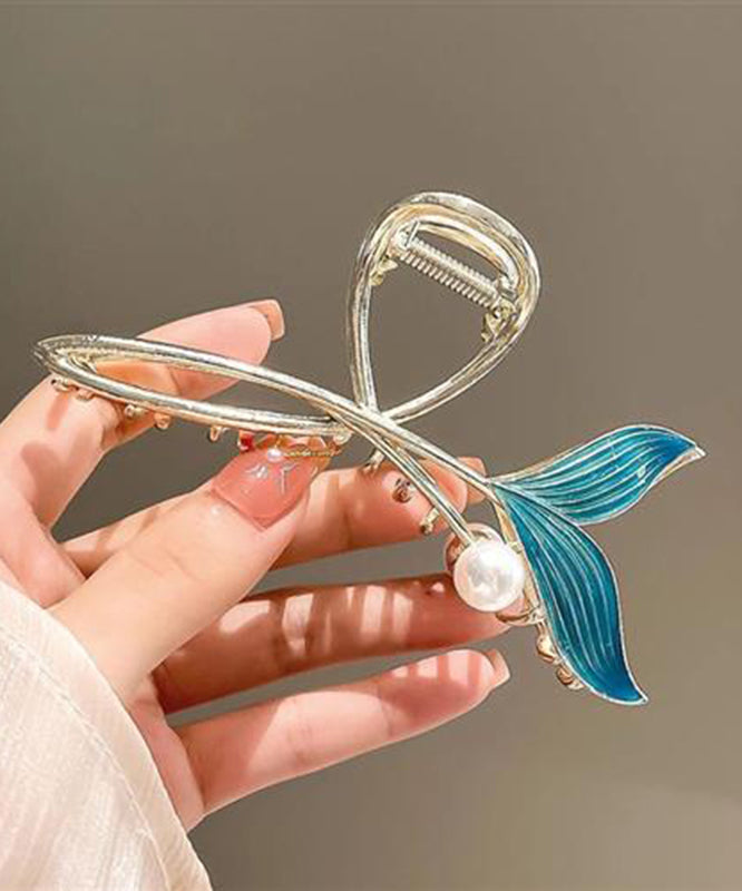 Classy Whale Tail Hair Claw Pearl Shark Clip Headdress Hairpin