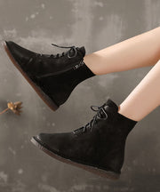 Chocolate Boots Suede Elegant Cross Strap Boots