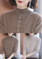 Coffee Cozy Knit Wool Knit Sweaters Turtleneck Spring