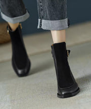 Comfy Stylish Splicing Chunky Boots Green Sheepskin