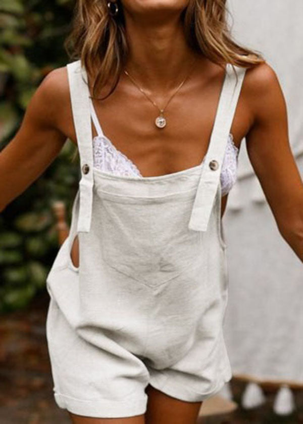 Nude Linen Jumpsuit Summer