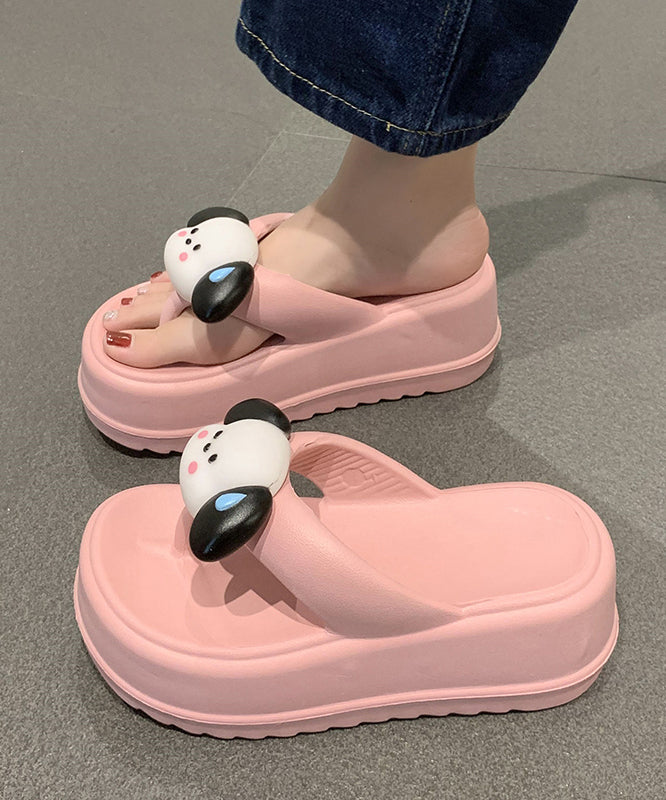 Cute Cartoon Platform Rose Peep Toe Thong Sandals