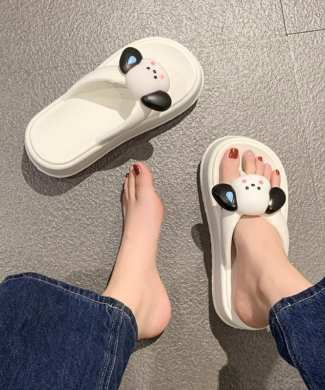 Cute Cartoon Platform Rose Peep Toe Thong Sandals