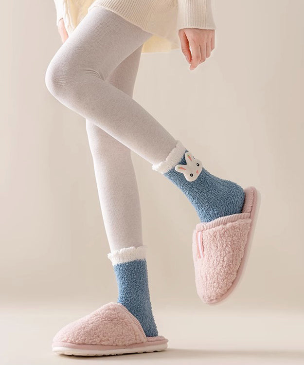 Cute Coral Velvet Mid Calf Socks For To Keep Warm In Autumn And Winter