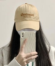 Cute Khaki Graphic Embroideried Cotton Baseball Cap Hat