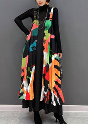 Cute Red Slash Neck Print Maxi Dress Fall