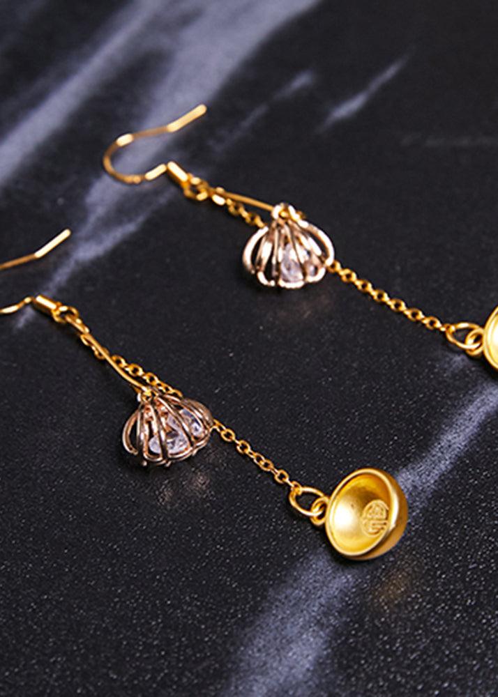 DIY Golden Bowl 14K Gold Drop Earrings