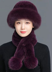 DIY Light Khaki Fuzzy Fur Fluffy Leather And Fur Cloche Hat