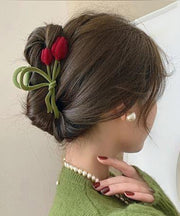 DIY Mulberry Velvet Pearl Tulip Hairpin