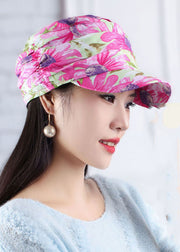 DIY Pink Print Patchwork Wrinkled Baseball Cap Hat