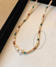 DIY Rainbow Alloy Pearl Shell Beads Princess Necklace