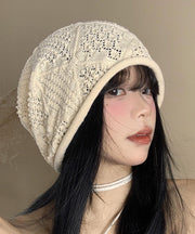 DIY Versatile Beige Hollow Out Thin Knit Bonnie Hat