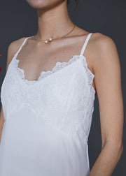 DIY White Bustier Top Chiffon Spaghetti Strap Dress Summer