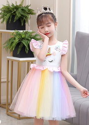 DIY White Embroideried Patchwork Ruffled Cotton Baby Girls Dresses Butterfly Sleeve