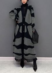 Dark Grey Cozy Knit Loose Cardigan Oversized Thick Winter