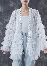 Diy White Layered Patchwork Lace Cardigan Spring