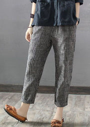 Stripe Linen Crop Pants