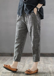 Stripe Linen Crop Pants