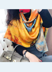 Elegant And Versatile Oil Painting Print Silk Scarf