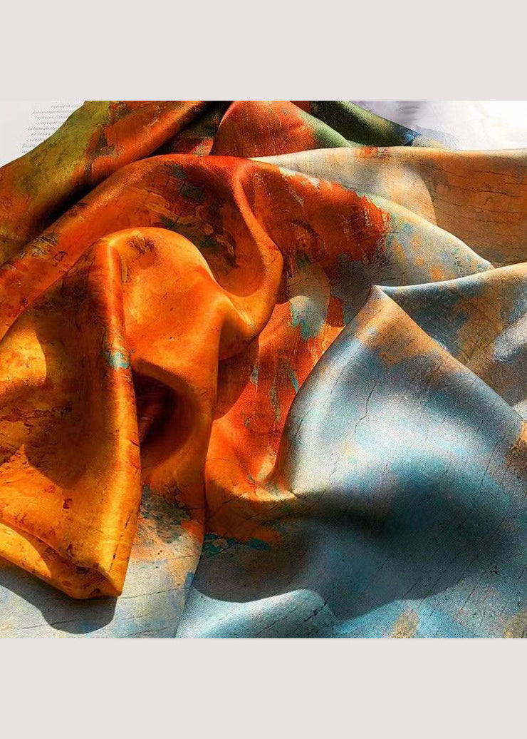 Elegant And Versatile Oil Painting Print Silk Scarf