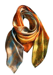 Elegant And Versatile Oil Painting Print Silk Scarf