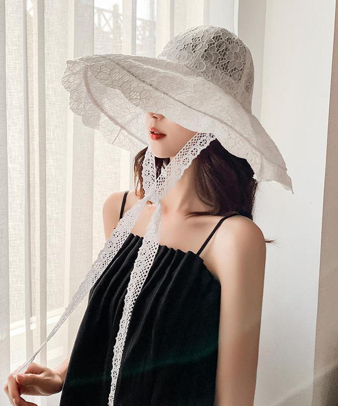 Elegant Black Lace Up Lace Holiday Bucket Hat