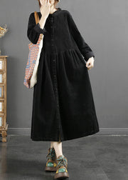 Elegant Coffee Square Collar Wrinkled Patchwork Corduroy Long Trench Coats Long Sleeve