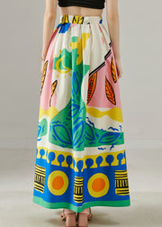 Elegant Exra Large Hem Print Original Design Skirt Summer