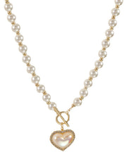 Elegant Gold Alloy Zircon Pearl Pendant Necklace