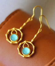 Elegant Gold Silver Overgild Gourd Drop Earrings